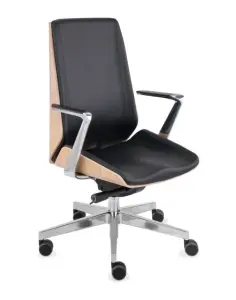 Fotel obrotowy Moon Wood Chrom AL1 Fornir dębowy