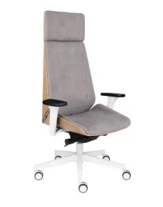 Fotel obrotowy Moon Wood White HD Fornir dębowy