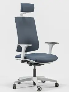 Fotel obrotowy biurowy Skill Soft White z zagłówkiem